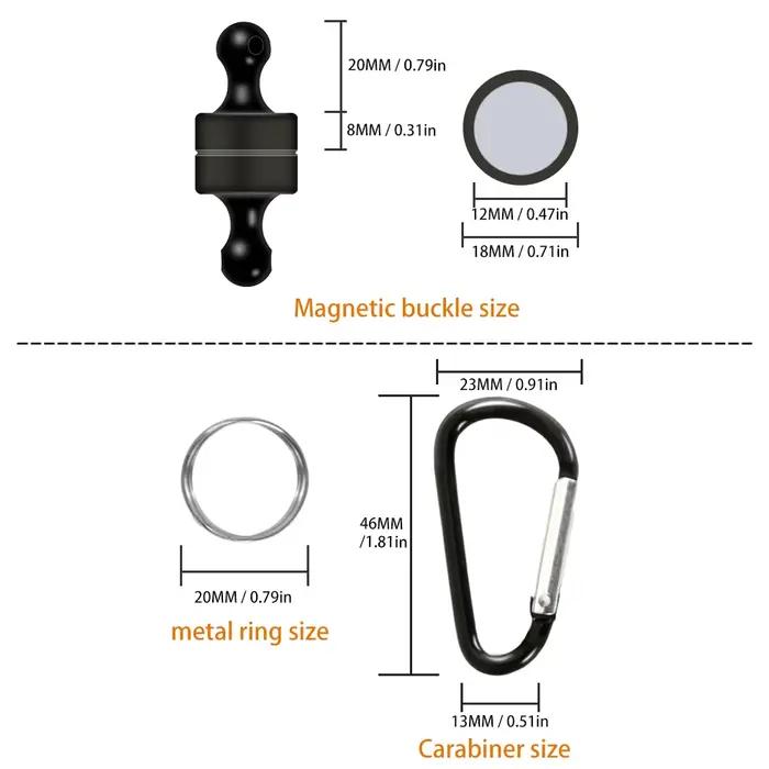ZUKIBO attache magnétique pêche puissante - accroche rapide métal fort pour montagne et pêche