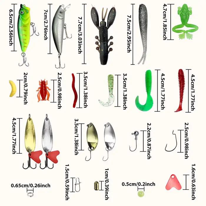 Kit de pêche leurres souples et durs avec cuillères métalliques pour brochet et perche coffret rangement