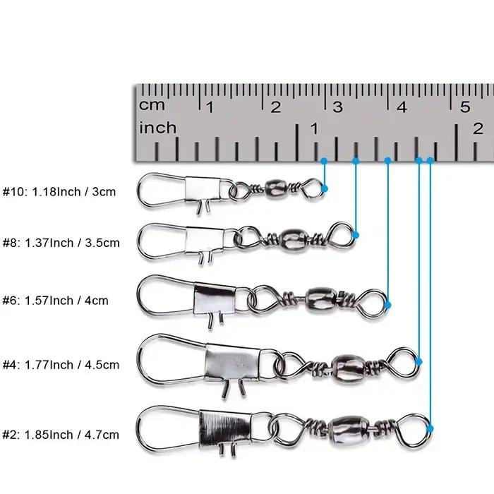 Lot de 50 à 200 émerillons barrel avec agrafe à roulement à billes pour leurres, accessoires
