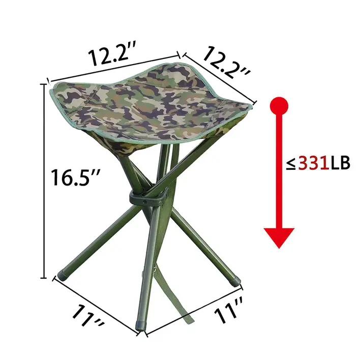 Tabouret pliant carré haute résistance acier support 300lbs pour pêche camping activités outdoor