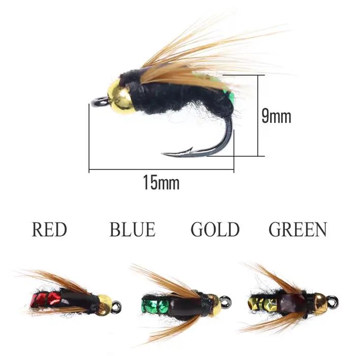 Kit mouches artificielles pêche truite nymphs scuds insectes leurres 4 8 32 pièces pour pêche à la mouche