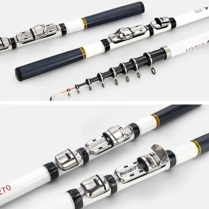 Canne pêche télescopique carbone 1.5m-3m - Rod spinning fly carp feeder mini travel avec siège moulinet