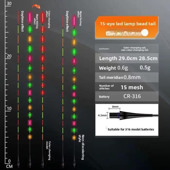 Bouchon lumineux LED ultra sensible pour la pêche de nuit électronique et connecté