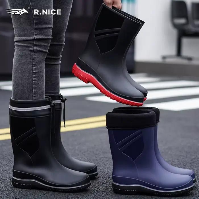 Bottes de pêche homme High-Tube imperméables anti-dérapantes renforcées pour chantier et fruits de mer