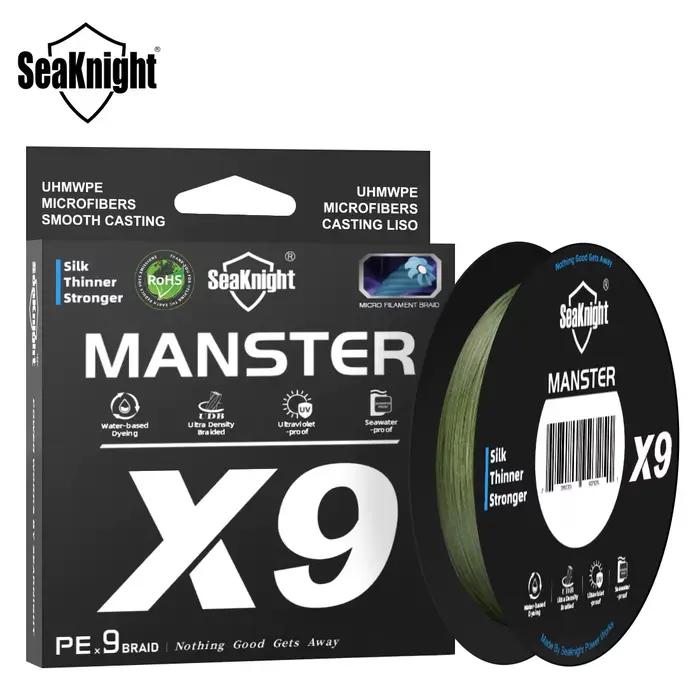 Ligne de pêche SeaKnight MANSTER X9 9 brins 500M anti-UV couleur durable 2024 nouvelle PE