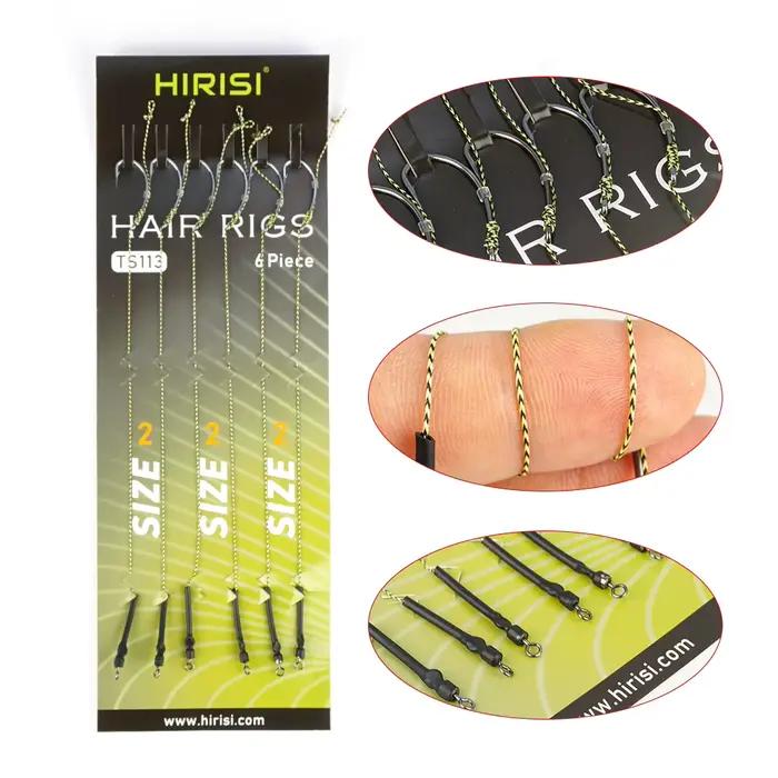 Kit 6 hair rigs prêts à pêcher pour carpe avec hameçons et ligne montage boilie accessoires