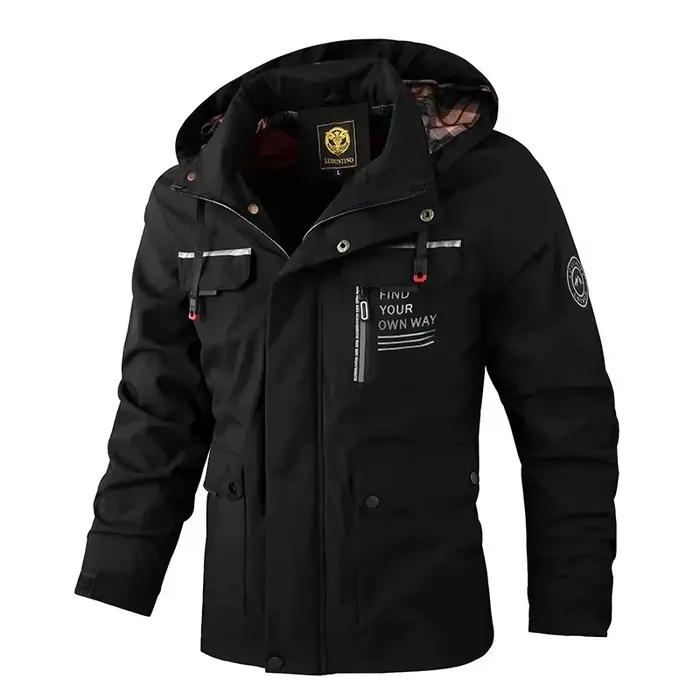 Veste softshell printemps automne pêche homme - Blouson coupe-vent imperméable à capuche