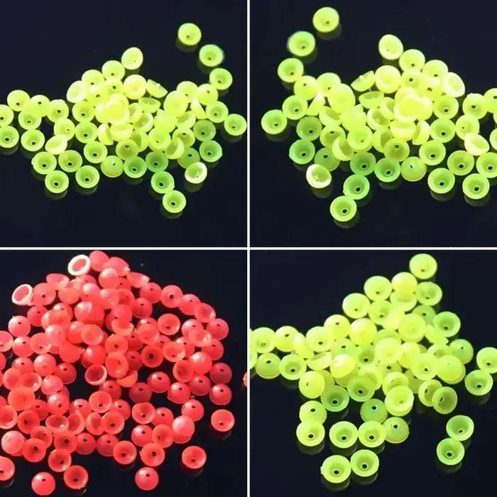 100 perles luminescentes demi-rondes pour pêche en mer flotteurs et accessoires de montage de lignes