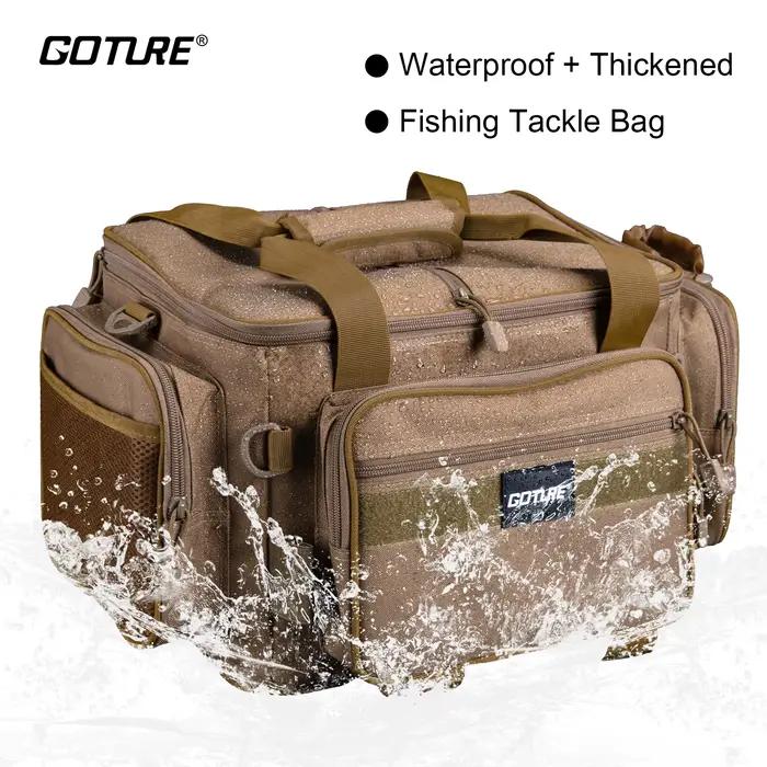 Sac matériel pêche Goture 600D étanche grande capacité épaule - Rangement équipement camping cadeaux hommes