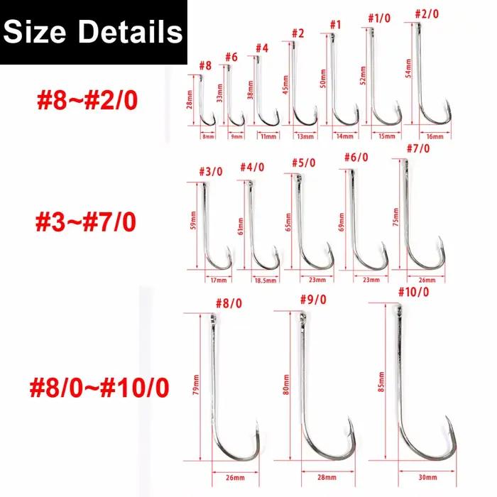 100 hameçons long shank beak pour confectionner vos montages de pêche tailles variées 6 à 10/0