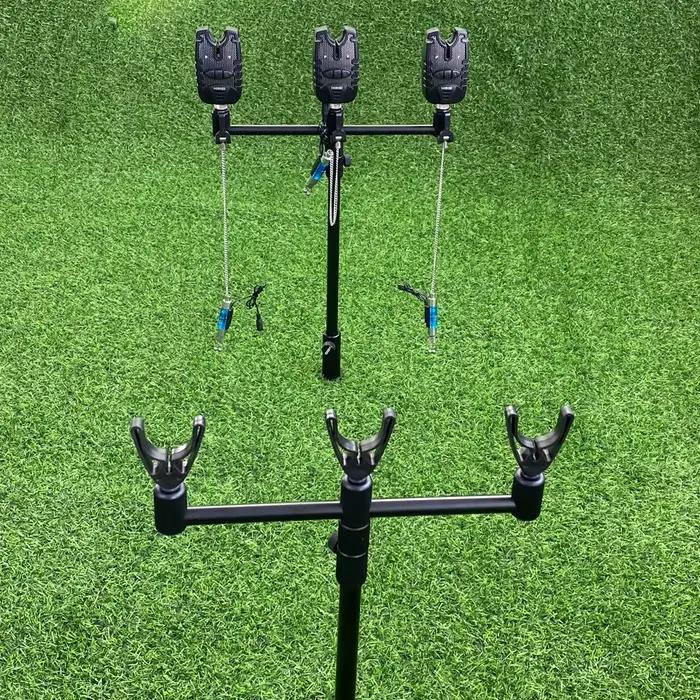 Set d'alarme de pêche carpe Hirisi avec support et swingers - Équipement complet pour pêche au coup