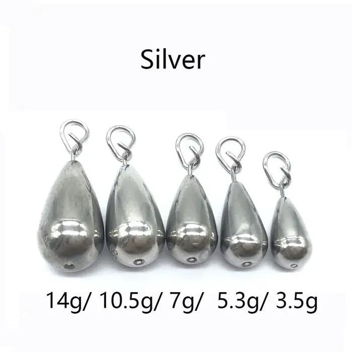 Plombs pêche tungstène 1.4g à 14g forme goutte avec connecteur hameçon pour pêche fine