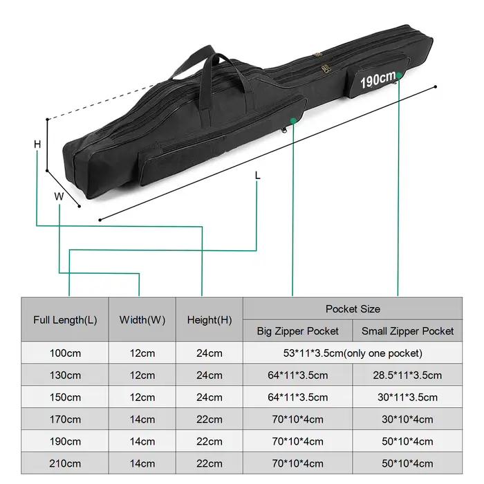 Sac pliable ultra-portable pour canne pêche 200cm - Étui léger avec stockage extensible pour voyage