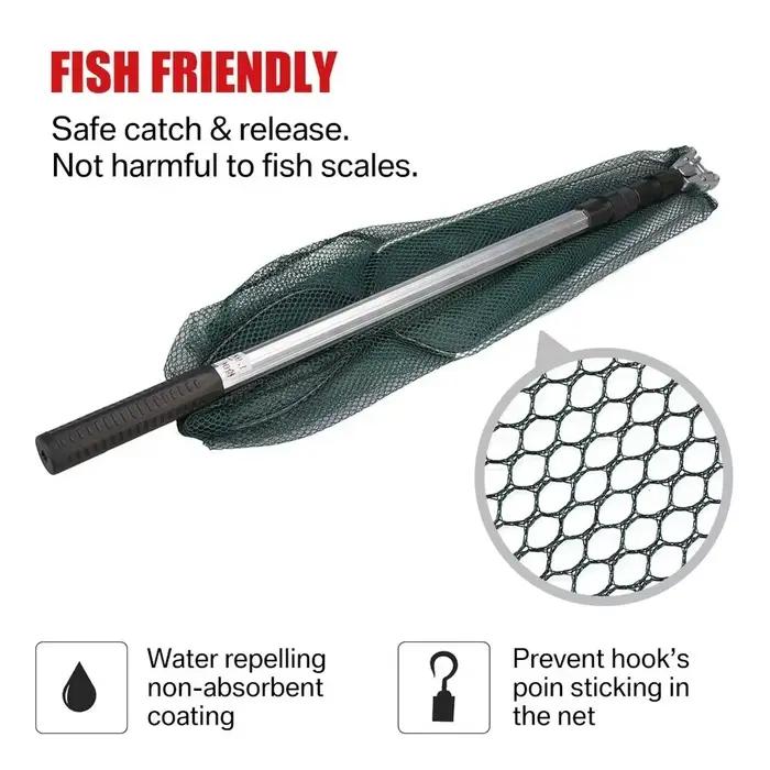 Épuisette télescopique 190cm pliable - Filet pêche fly carpe mer 92x55cm - Pêche nomade compacte