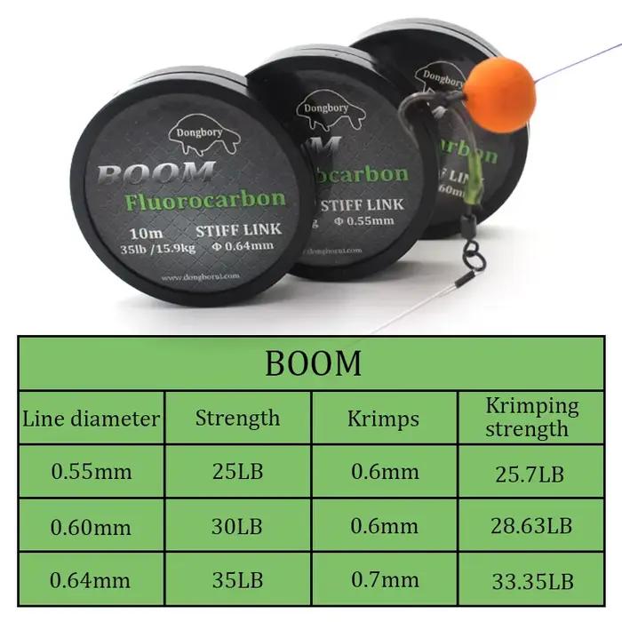 Bas de ligne fluorocarbone pour carpe Carp Fishing Line Boom - Hooklink pour montages chod rig et combi rig