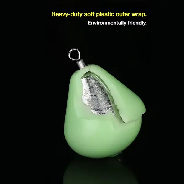 Plomb de pêche lumineux larme avec émerillon 30g-150g lest vert rapide pour pêche de nuit