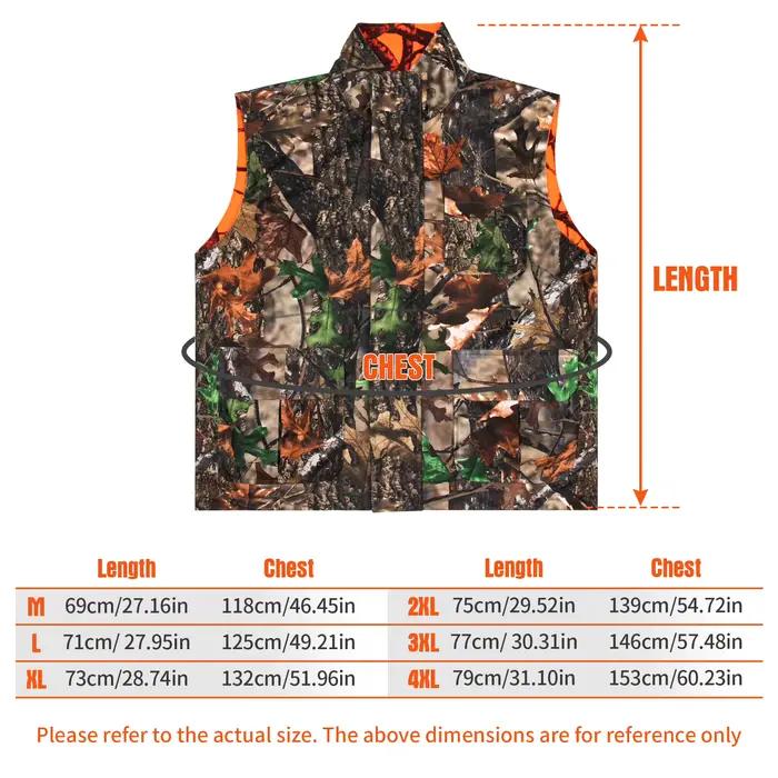 Veste de chasse camouflage orange GUGULUZA - Reversible pour pêche, randonnée et camping outdoor