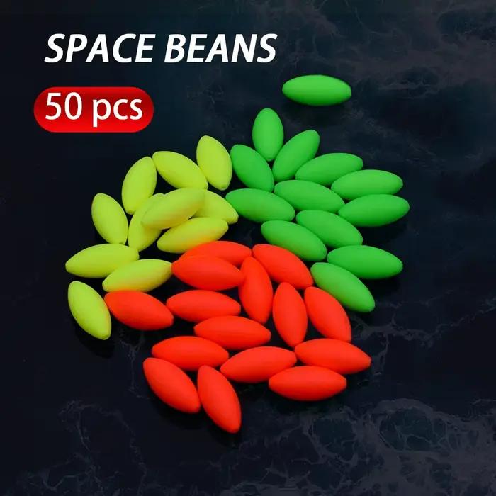 50 flotteurs beans et olives élargis - Flotteurs à queue épaissie pour ligne de dérive visible