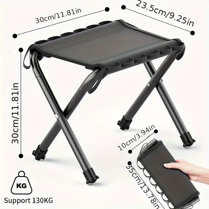 Tabouret suspendu pliable capacité 286.6lbs léger pour pêche camping chaise portable