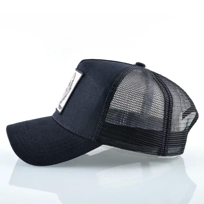 Casquette baseball loup brodé snapback pêche outdoor respirante visière unisexe fashion