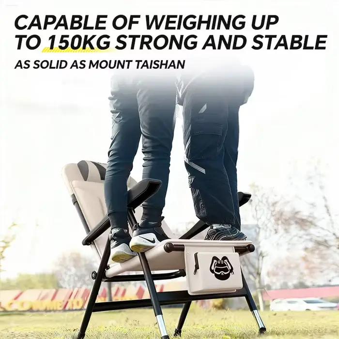 Chaise de pêche extérieure pliable portable renforcée pour pêche confortable camping et activités plein air