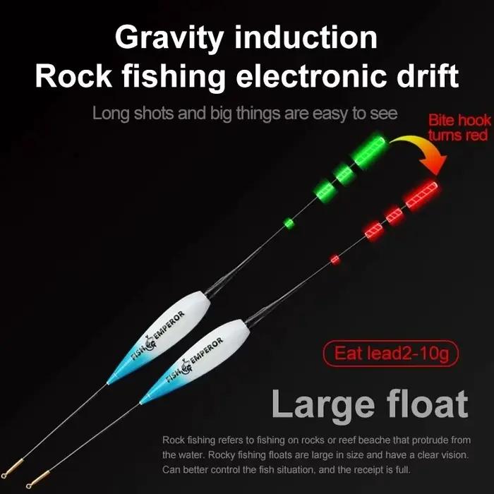 Flotteur électronique intelligent 2024 capteur gravité LED 2g-10g - Grande flottabilité batterie CR425 bâton lumineux