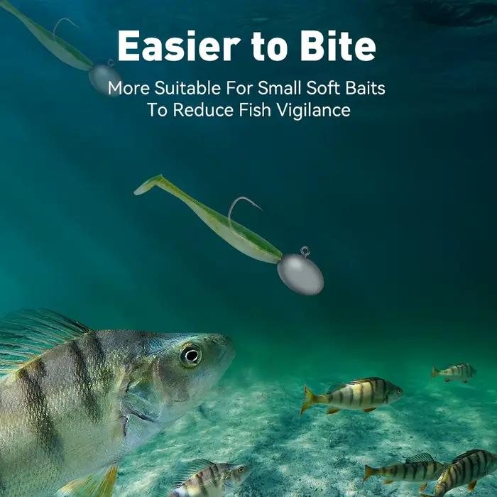 Kingdom 15 têtes plombées pêche 1.5g à 6.5g - hameçons aiguisés pour leurres souples crankbaits