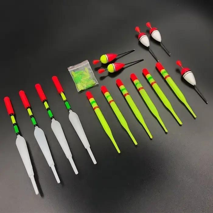 Lot de 15 flotteurs de pêche portables, tailles variables pour la pêche en extérieur