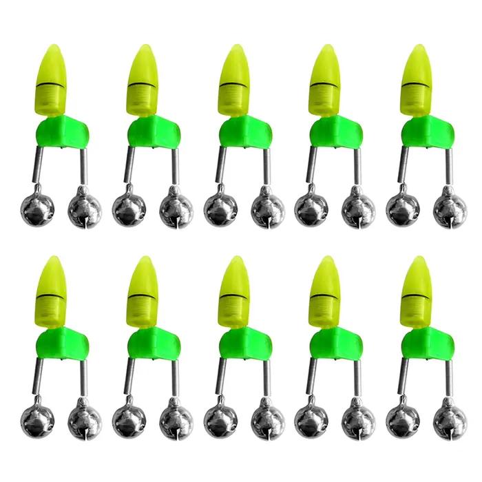 Alarme de touche LED pour pêche de nuit avec 10 lumières et double clochette - Détecteur de touches