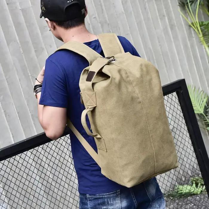 Sac à dos pêche grande capacité toile canvas montagne épaule homme qualité professionnelle