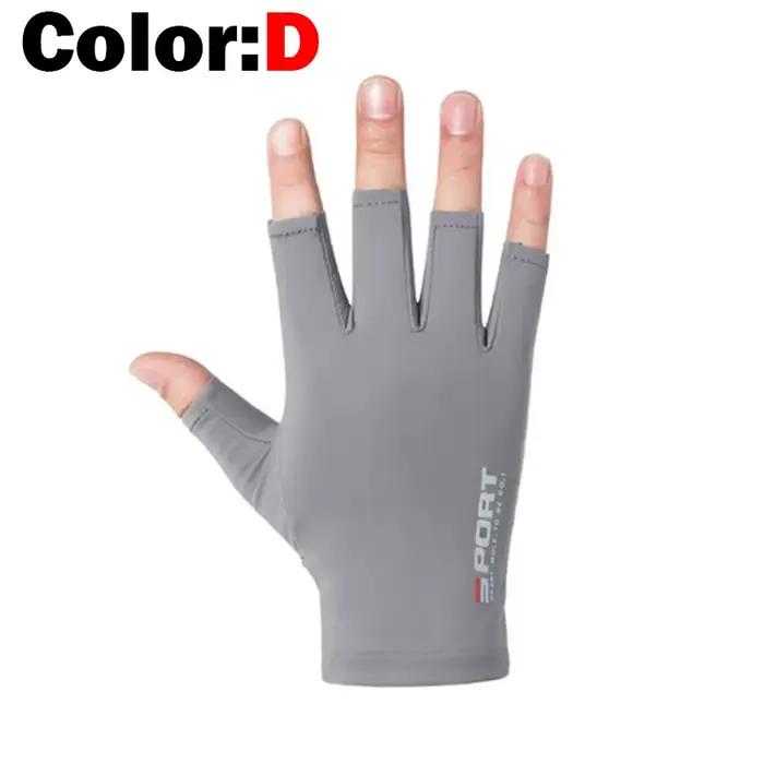 Gants de pêche mi-doigts homme femme été - protection UV anti-dérapage pour pêche sportive