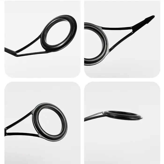 Anneaux céramique 8 pièces pour réparation guidage canne à pêche, accessoires pêche durables en acier inoxydable