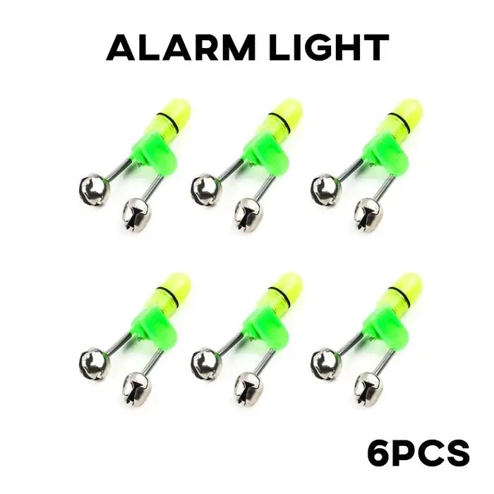 6 cloches de pêche luminescentes pour détection nocturne - alarme double anneau pour pêche de nuit