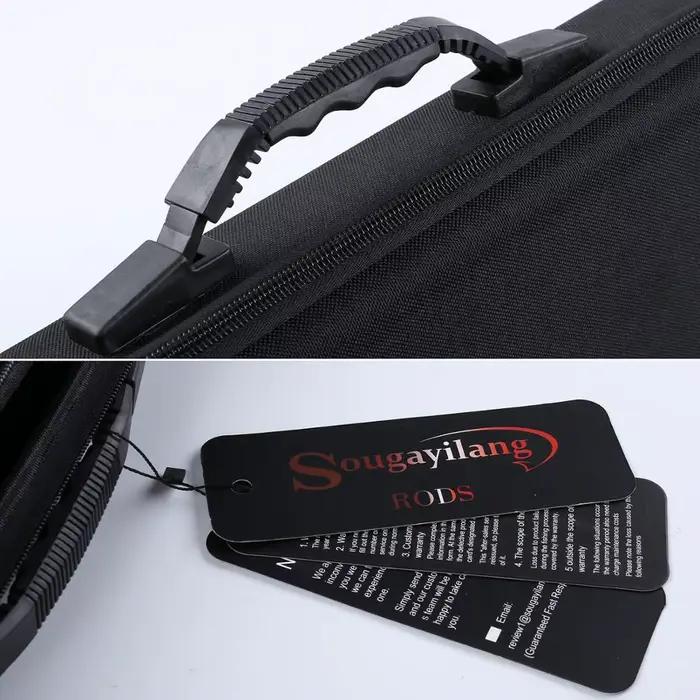 Sac leurre Sougayilang coque dure noir - Étui portable multifonction pour canne à pêche et accessoires