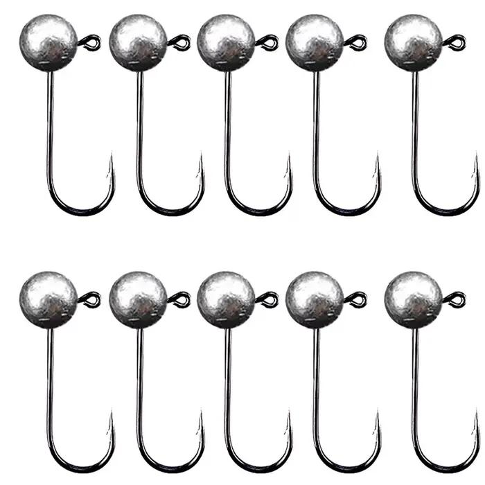 Lot de 10 têtes plombées rondes pour leurres souples 1g 2g 3.5g 5g 7g 10g hameçon