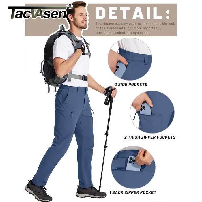 Pantalon de pêche TACVASEN léger imperméable séchage rapide - Cargo technique homme pêche trekking