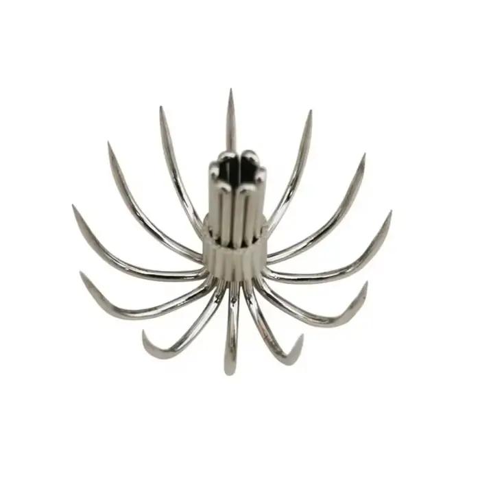 20 hameçons à calmar miniatures en acier inoxydable - Accessoires pour appâts couronne parapluie - Artisans pêche DIY