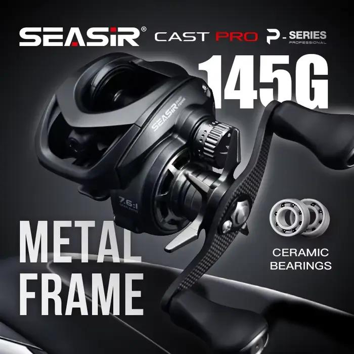 Moulinet baitcasting ultraléger Seasir P-Series Cast Pro 145g BFS pour pêche en eau douce et mer