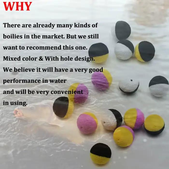 15 boilies duo foam pop-up noir et jaune - appât imitation pour montage hair zig rig feeder