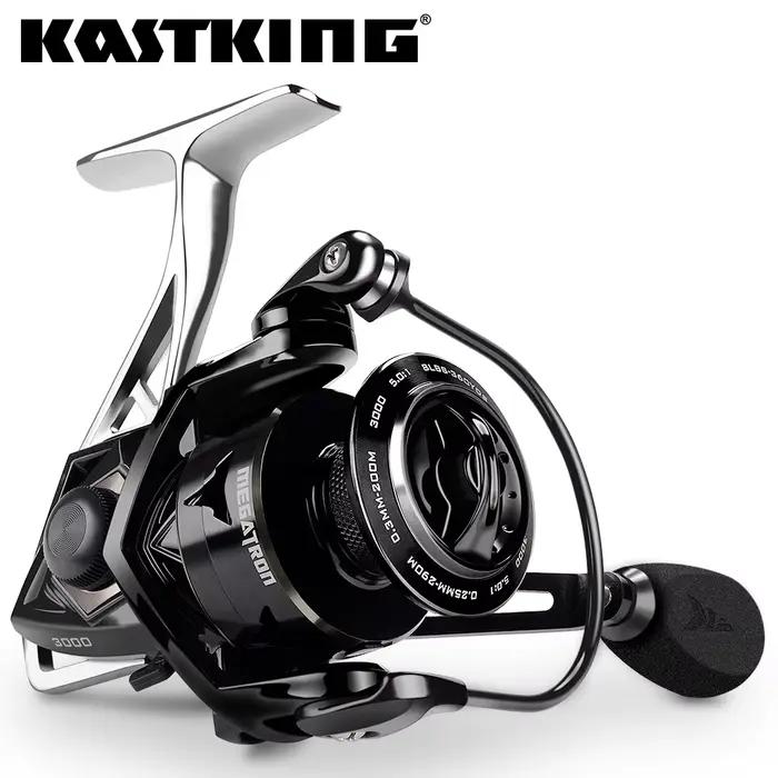 Moulinet de pêche spinning KastKing Megatron 18KG pour mer, avec 7+1 roulements et bobine aluminium