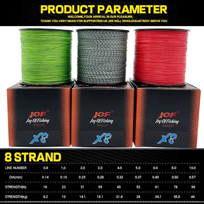 Fil de pêche invisible 0.14-0.5mm super résistant 8 brins tressés 500m gris-vert pour rivière