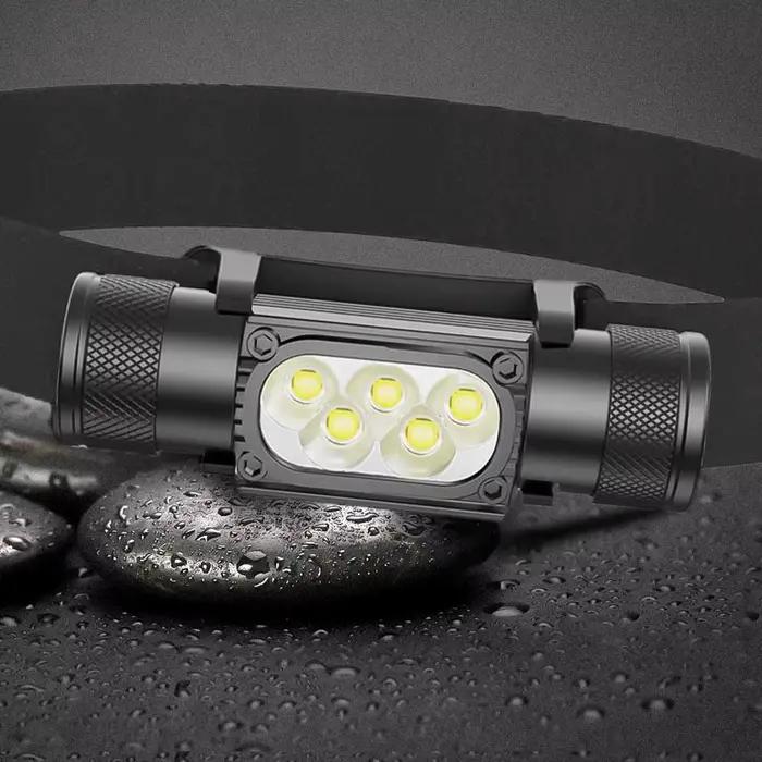 Mini frontal LED 1920LM rechargeable Type-C USB pour pêche discrète et précise de nuit