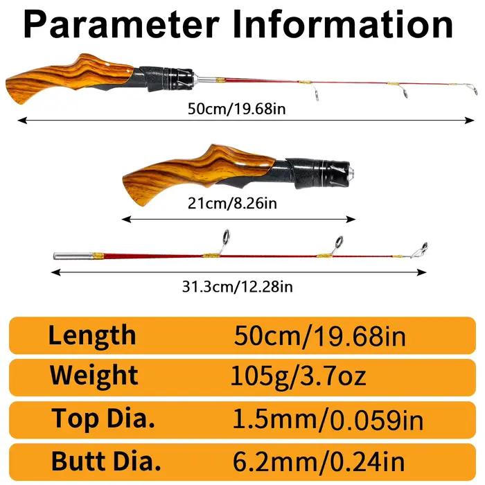 Canne à pêche sur glace Sougayilang 50cm - Interface métal grip bois anti-chute léger pêche hivernale