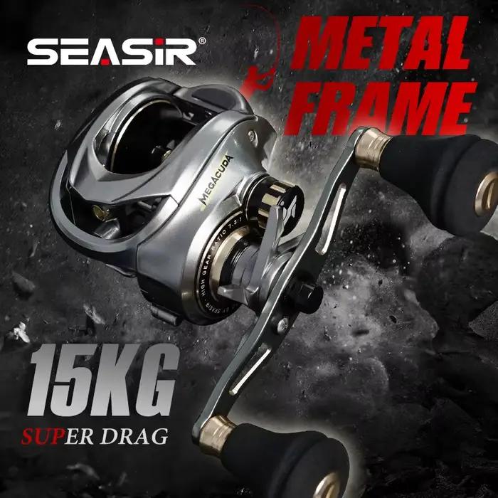 Moulinet baitcasting Megacuda Seasir 15KG drag - Cadre aluminium pour jigging mer