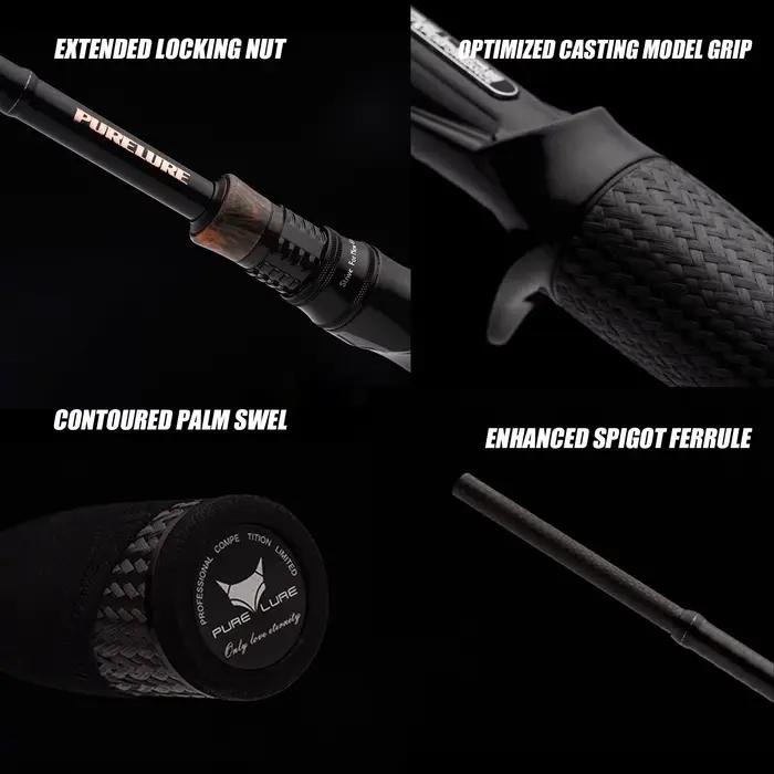 Canne bass PURELURE REALM M40X carbone Toray - Rod pêche leurres souples brochet sandre action F/F Fuji SIC