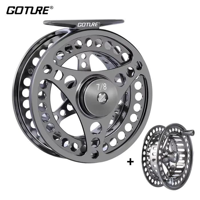 Moulinet pêche à la mouche Goture CNC - Arbor large 2+1BB frein 8kg pour pêche mouche précise et polyvalente