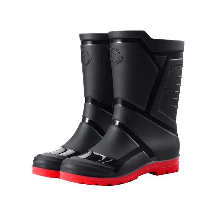 Bottes de pêche mi-mollet homme doublées polaire imperméables anti-dérapantes renforcées pour extérieur