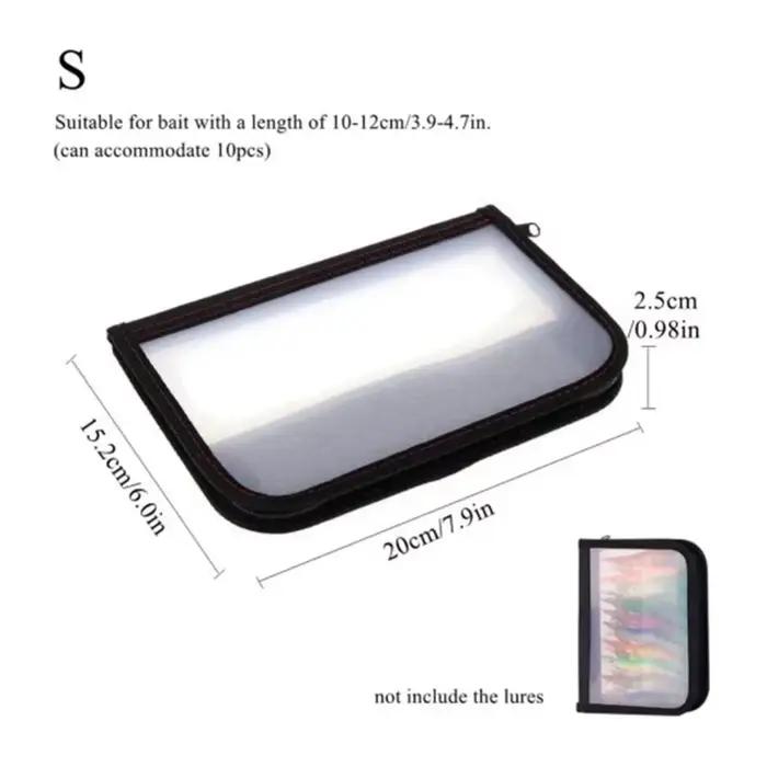 Sac rangement leurres plastique transparent double fermeture étui pêche portable visuel hameçons