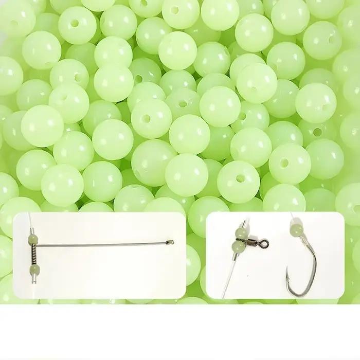 100 perles lumineuses 3mm-8mm pour pêche nocturne - Billes fluorescentes accessoires pêche