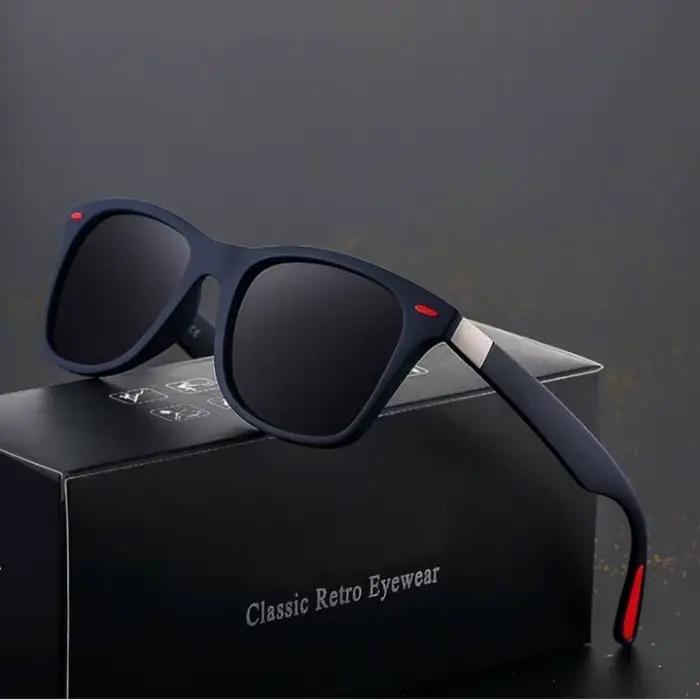 Lunettes de soleil polarisées pêche conduite - Monture carrée UV400 pour hommes et femmes